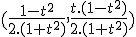 (\frac{1-t^2}{2.(1+t^2)},\frac{t.(1-t^2)}{2.(1+t^2)})